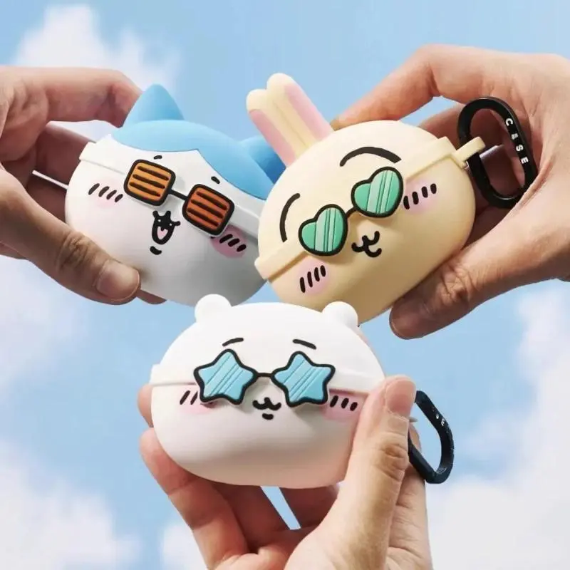 Popular anime Chiikawa co-branded Hello Kitty headphone case, Suitable for Airpods Pro2, Kawaii soft silicone protective case