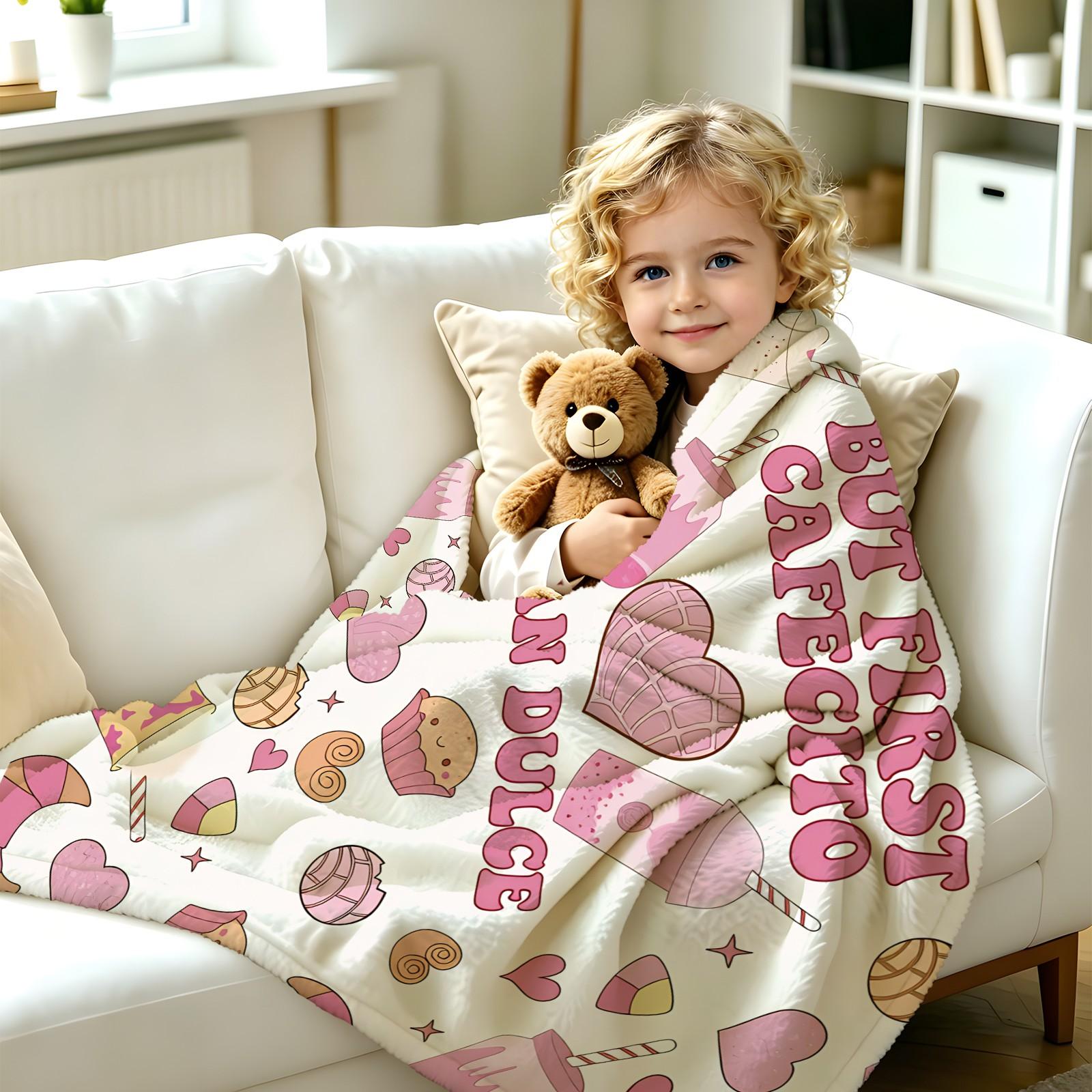 Soft Sweet Cozy Fleece Blanket, Ultra Fine Fiber Super Soft, Lightweight Portable Multi-Purpose, Machine Washable, Perfect for Car Office Nap Travel Home Decor, Ideal Gift
