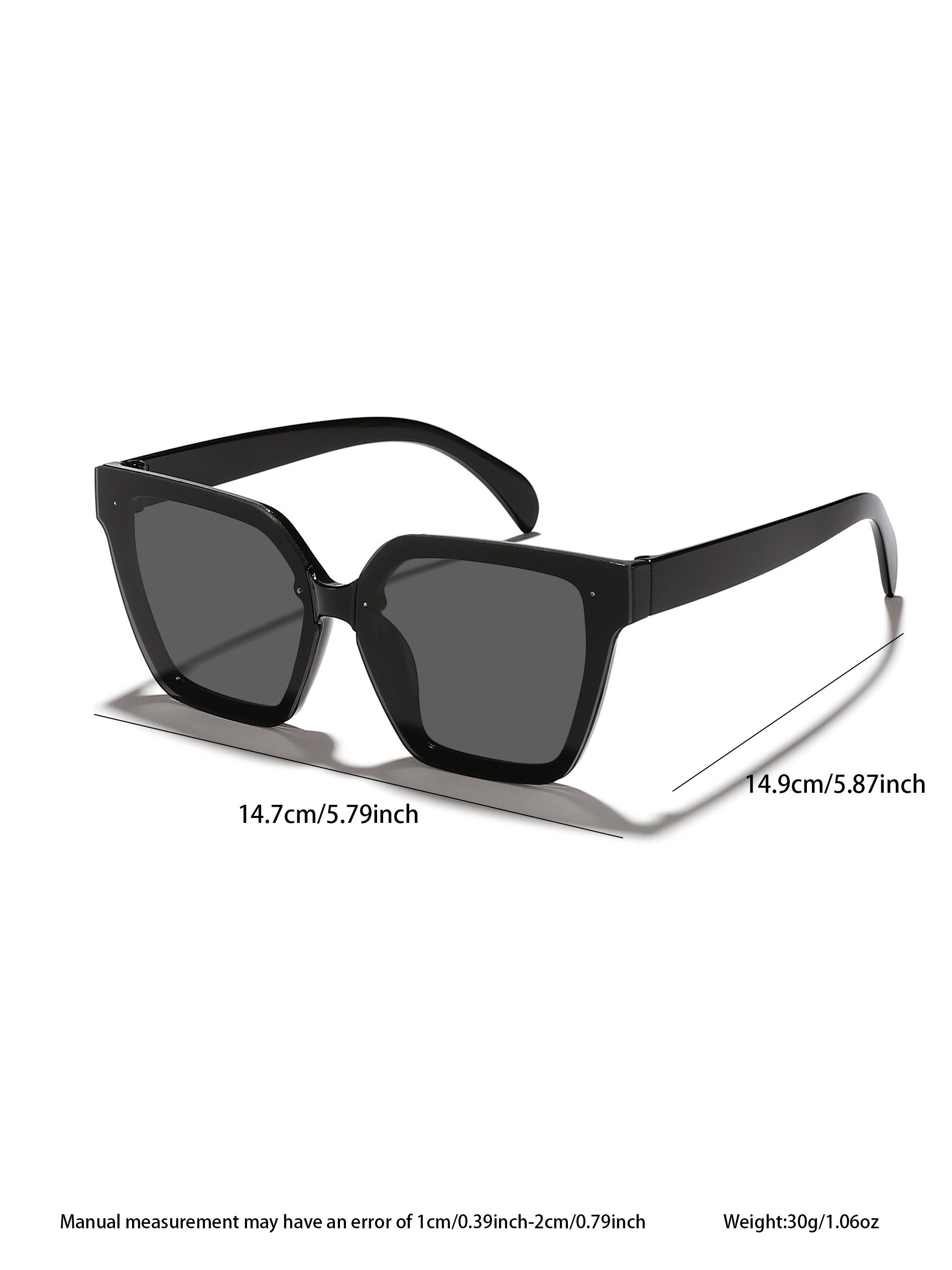 Unisex Square Frame Sunglasses, Casual All-Over Print Design, Decorative Lens, PC Material, Perfect for Daily Wear & Leisure