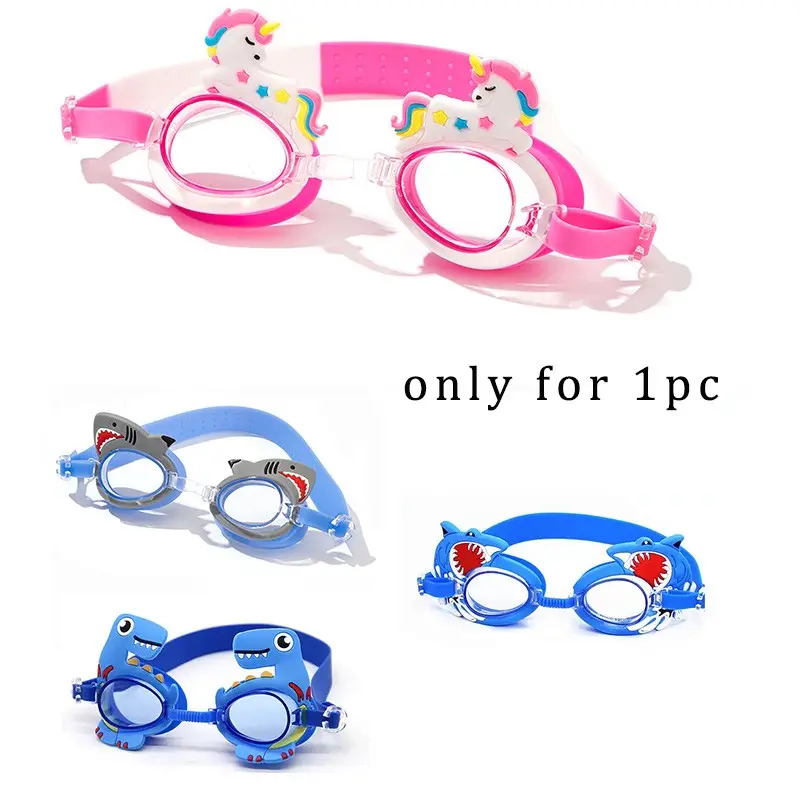 Kids Swim Goggles Set, PC Frame, Anti-Fog & Leak-Proof Design, UV Protection, Adjustable Strap, Perfect for Boys Girls Outdoor Water Sports, Funny Goggles, Swimming Goggles