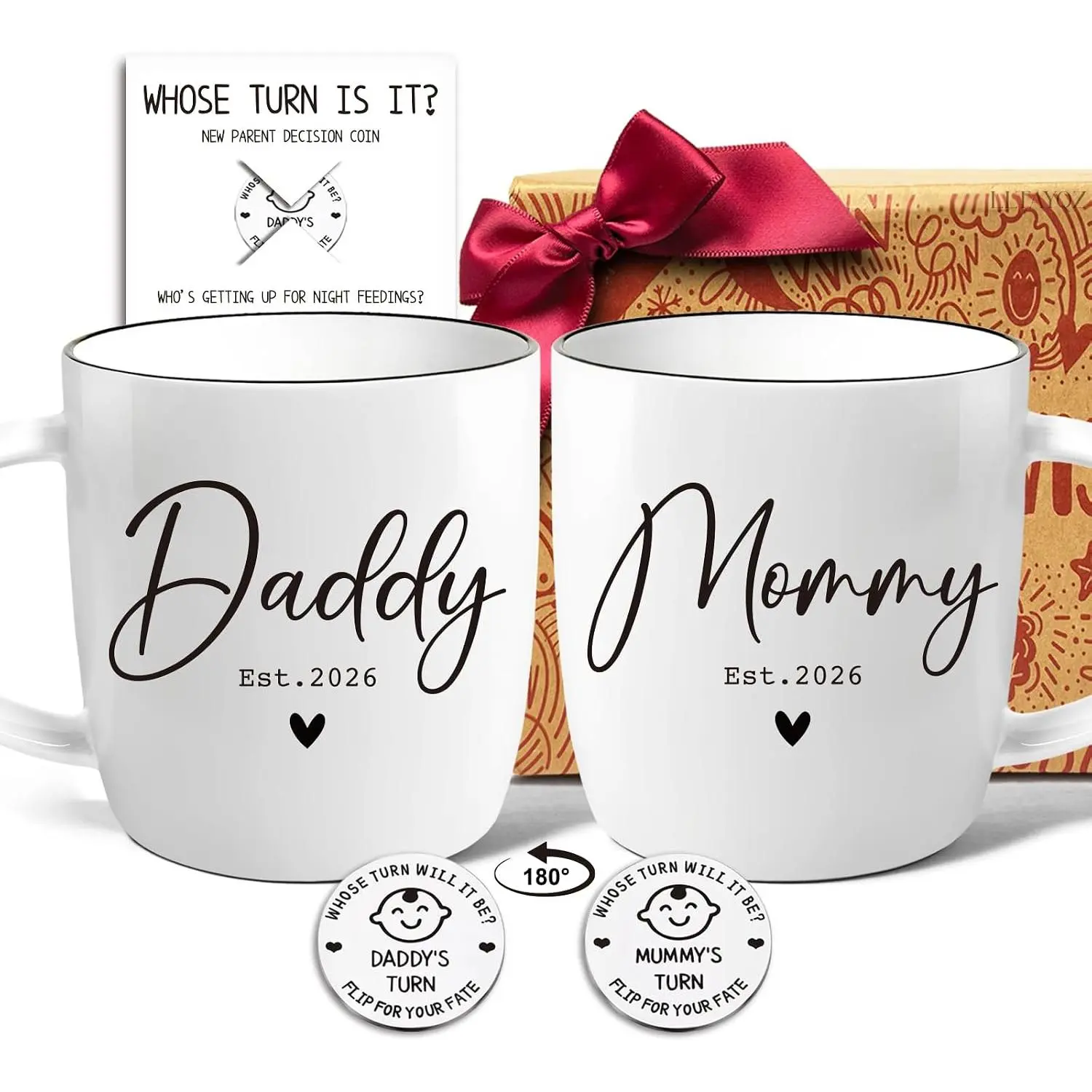 Mug  Est 2026 for  Parents, Mommy And Daddy To Be Mug Gifts,  Parents Mugs  for Mom, Dad -  Announcement,  Parent Gifts for Couples, Mom And Dad Mugs 2026-15