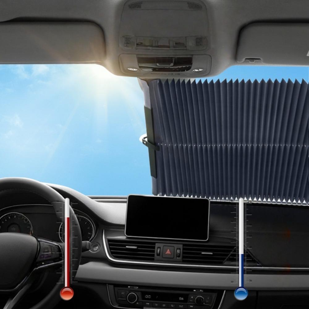 Easy-to-install Automatic Retractable Car Sun Shade - Protects Against UV Rays, Heat Insulation, Sun Visor
