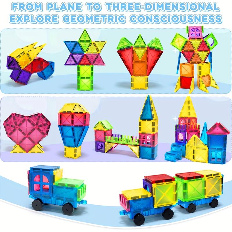 40/65/100pcs Children Magnetic Building Blocks Set, STEM Educational Toy, Stacking and Puzzle Set, Ideal Birthday Gift for Kids
