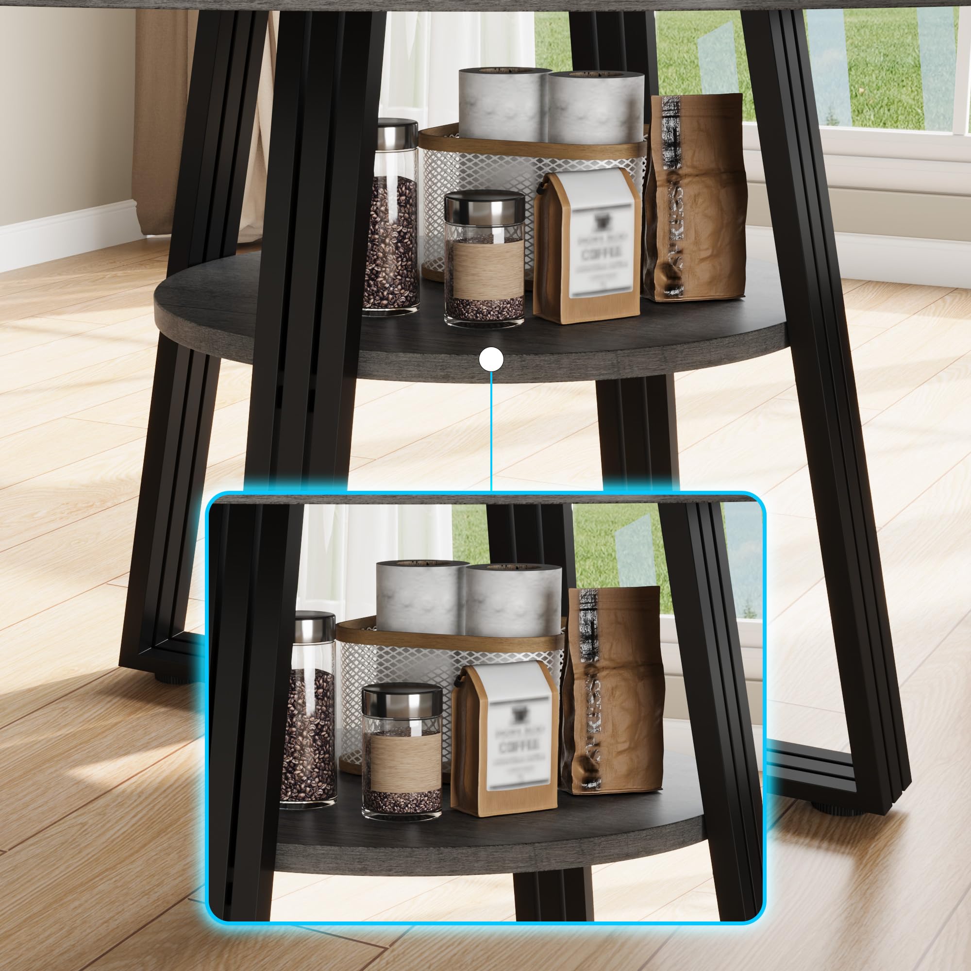 Round Dining Table for 4-6, 42" Kitchen Table with Storage, Circle Dinner Tables for Kitchen, Dining Room, Living Room, Meeting Room, Apartment Round Dining Table for 4-6, 42" Kitchen Table with Storage, Circle Dinner Tables for Kitchen, Dining Room, Living Room, Meeting Room, Apartment