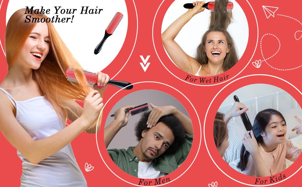 Curly Hair Brush Set 17 Counts Detangler Brush Wide Tooth Comb Nylon Bristle Satin Bonnet Hair Clips Edge Brush for All Hair Types Black&Purple Curly Hair Brush Set 17 Counts Detangler Brush Wide Tooth Comb Nylon Bristle Satin Bonnet Hair Clips Edge Brush for All Hair Types Black&Purple