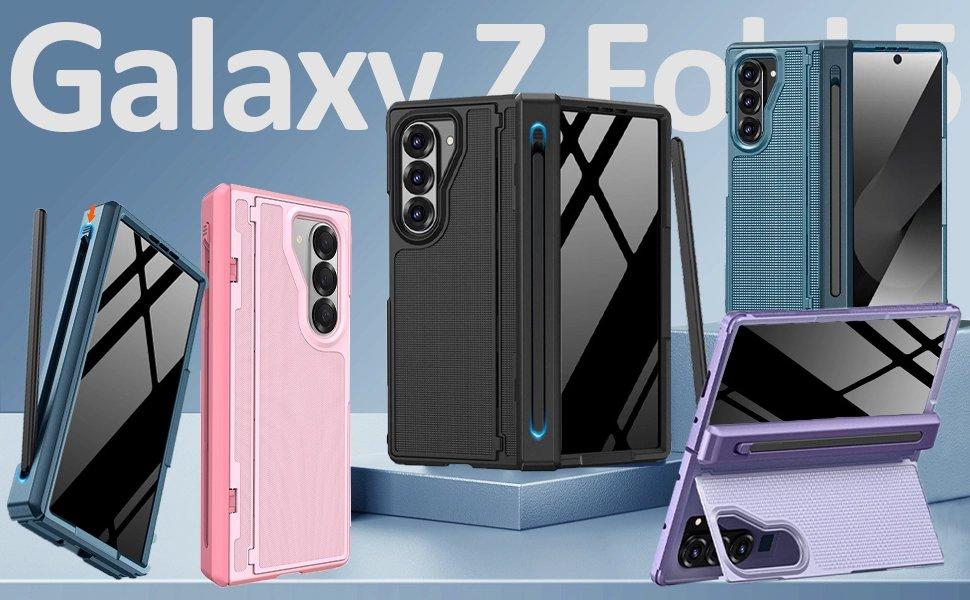 for Samsung Galaxy Z Fold 5 Case with S Pen Holder & Stylus and Invisible Kickstand,Built in Privacy Screen Protector and Hinge Phone Cover for Samsung Z Fold 5 Case with Slim S Pen Slot – Black