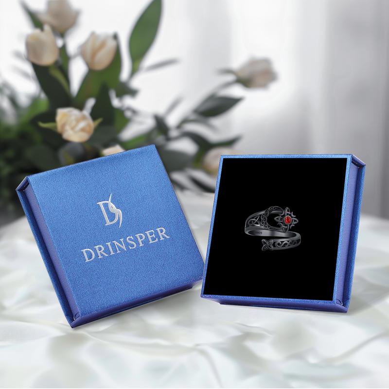 DRINSPER S925 Witches Knot Ring, Celtic Knot Protection Ring, Nudo de Bruja Plata 925 Sterling Silver Witchy Jewelry for Women DRINSPER S925 Witches Knot Ring, Celtic Knot Protection Ring, Nudo de Bruja Plata 925 Sterling Silver Witchy Jewelry for Women