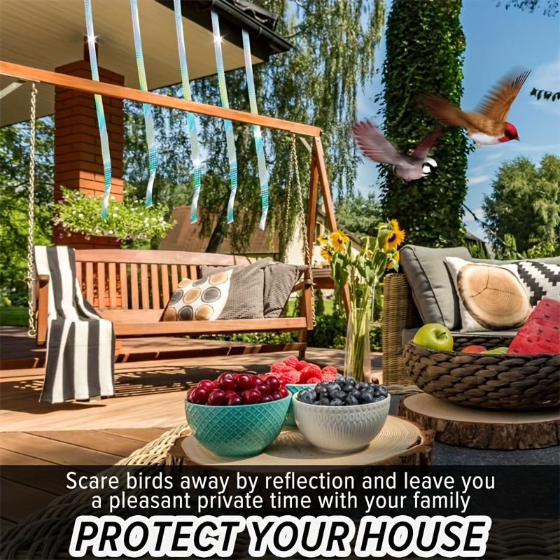 8 Rolls 400m Bird Repellent Reflective Tape Double Sided Flash Ribbon Weather Resistant Tearproof Visual Bird Scare Tape for Orchard Garden Pigeon Goose Woodpecker Duck, Halloween Christmas Shiny Decor Ribbon Non-Toxic Non-Electric