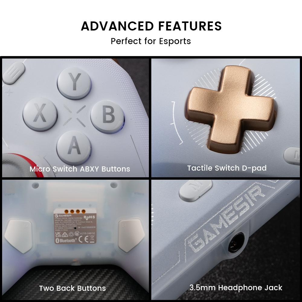 GameSir Cyclone 2 (Not Compatible with Xbox) Wireless Controller for PC/Switch/iOS/Android with Mag-Res TMR Sticks, Hall Effect Triggers, RGB Lighting, 6-Axis Gyro