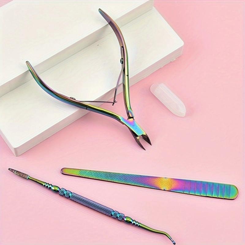 Professional Nail Care Kit 4pcs, Stainless Steel Clipper & Cuticle Remover, Home Salon Use, Durable Design for Precision Manicure