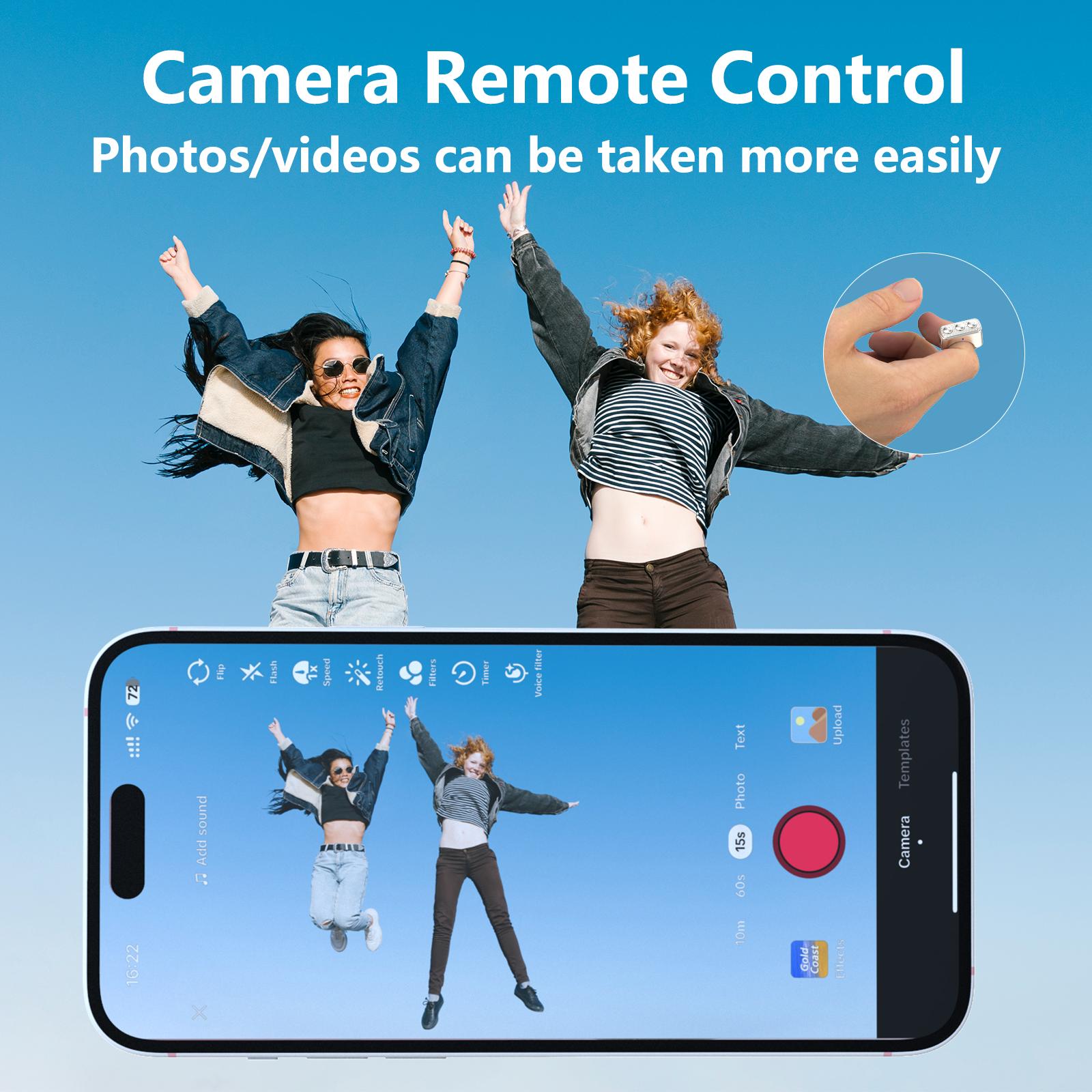 Xring Scrolling Ring Bluetooth Remote Control with Phone Stand,Remote for Selfie,Video Record,Music Control,ebook for iPhone,iPad,Android,Smartphone