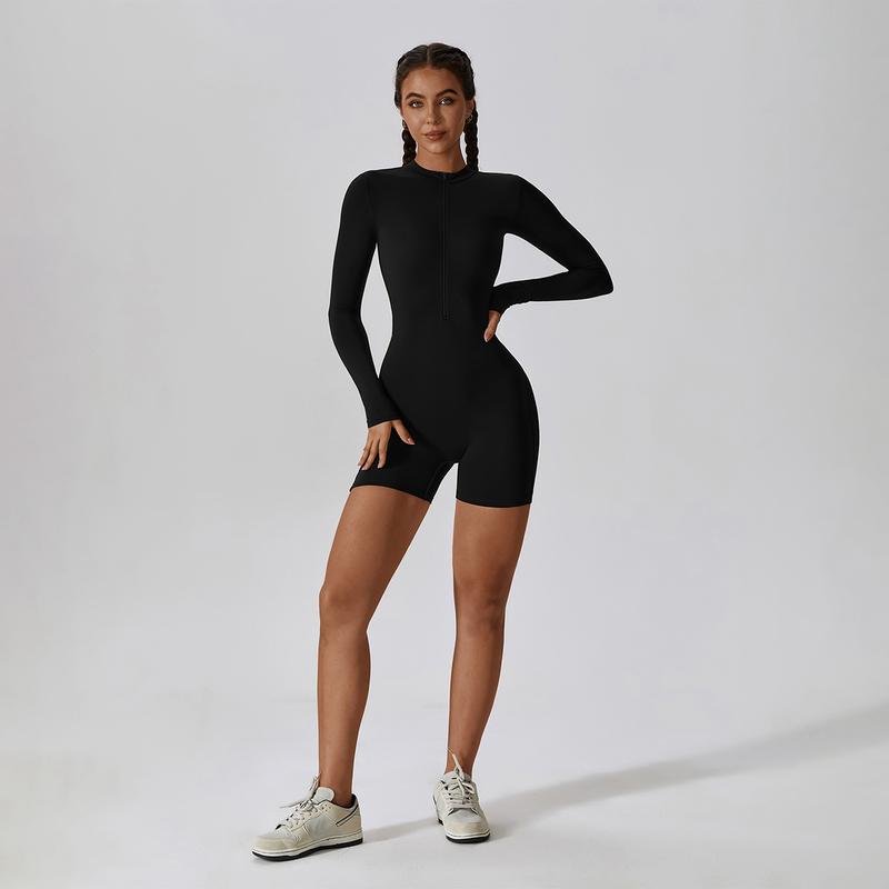 MASKERT Women's Long Sleeved Tight Fitting Jumpsuit  Quick-Drying Skin Friendly Comfortable Stretchable Activewear