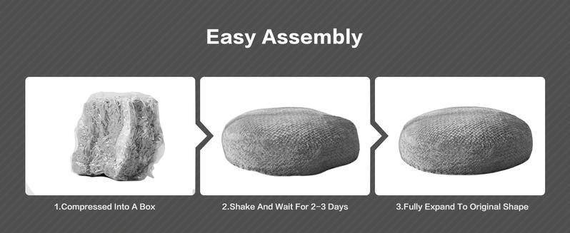 【Hobestluk】Bean Bag Chair 6ft for Adults, 70" x 70" x 15", Big Bean Bag Design, Plush Fur Cover, Versatile for Living Room, Bedroom, Dorm, Office Couch Sofa,fathersdaygifts