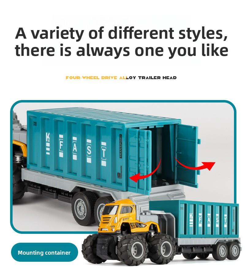 Creative gifts, toy cars, inertia container truck trailers, car model sets, Children's Day gifts, children's toy cars, toy cars, toy cars.