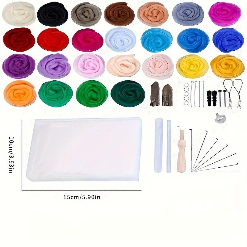 54-Piece Needle Felting Kit + Tools, Beginner Wool Felt Set, Includes Instructions for Making Animals, DIY Craft Supplies, Diy Handmade Craft