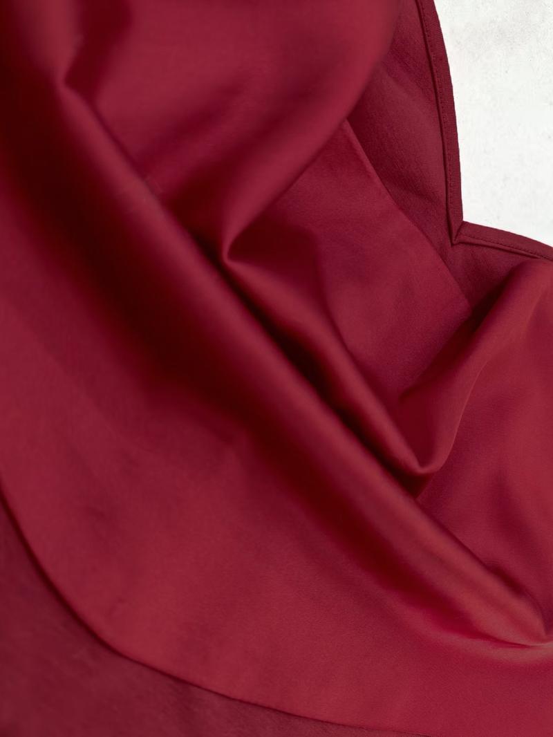 Women's Valentine's Day Strapless Dress, Draped Satin Design, Smooth Gloss Finish, Ruched Top, Bodycon Skirt, Elegant Boho Knit Fabric