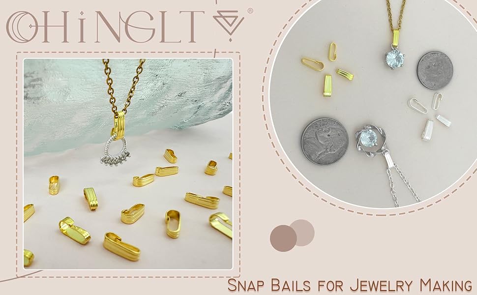 OHINGLT 10 Pieces Jewelry Making Clip Clasps - Clip Clasps in 925 Sterling Silver, Fashionable and Delicate Necklace Pendant Clasps