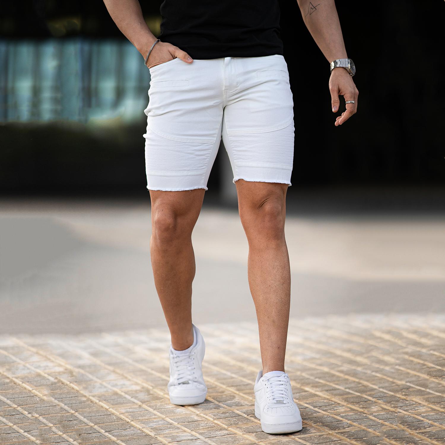 GINGTTO Men's Denim Shorts Slim Fit Stretch Short Jeans Jorts Men Essentials New Shorts