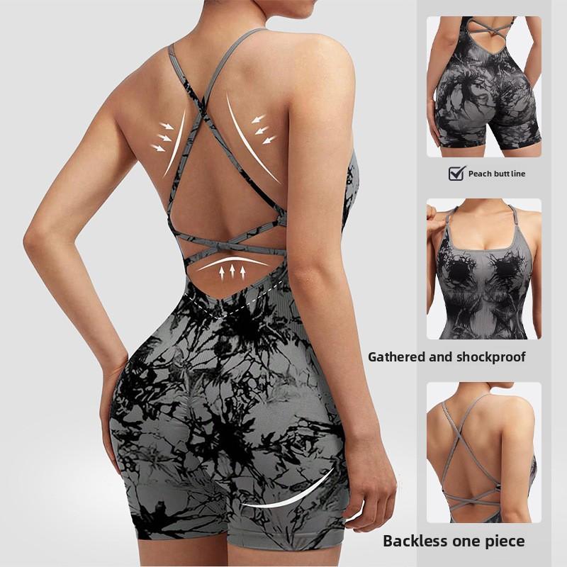 Women's Stretchy Polyester Tank Top Sports Jumpsuit - Body-Hugging High-Waist Cut 1-Piece Suit, Moisture-Wicking Easy-Care Activewear, Workout Jumpsuits for Pilates Gym Clothes & Yoga Wear (Multiple Colors)
