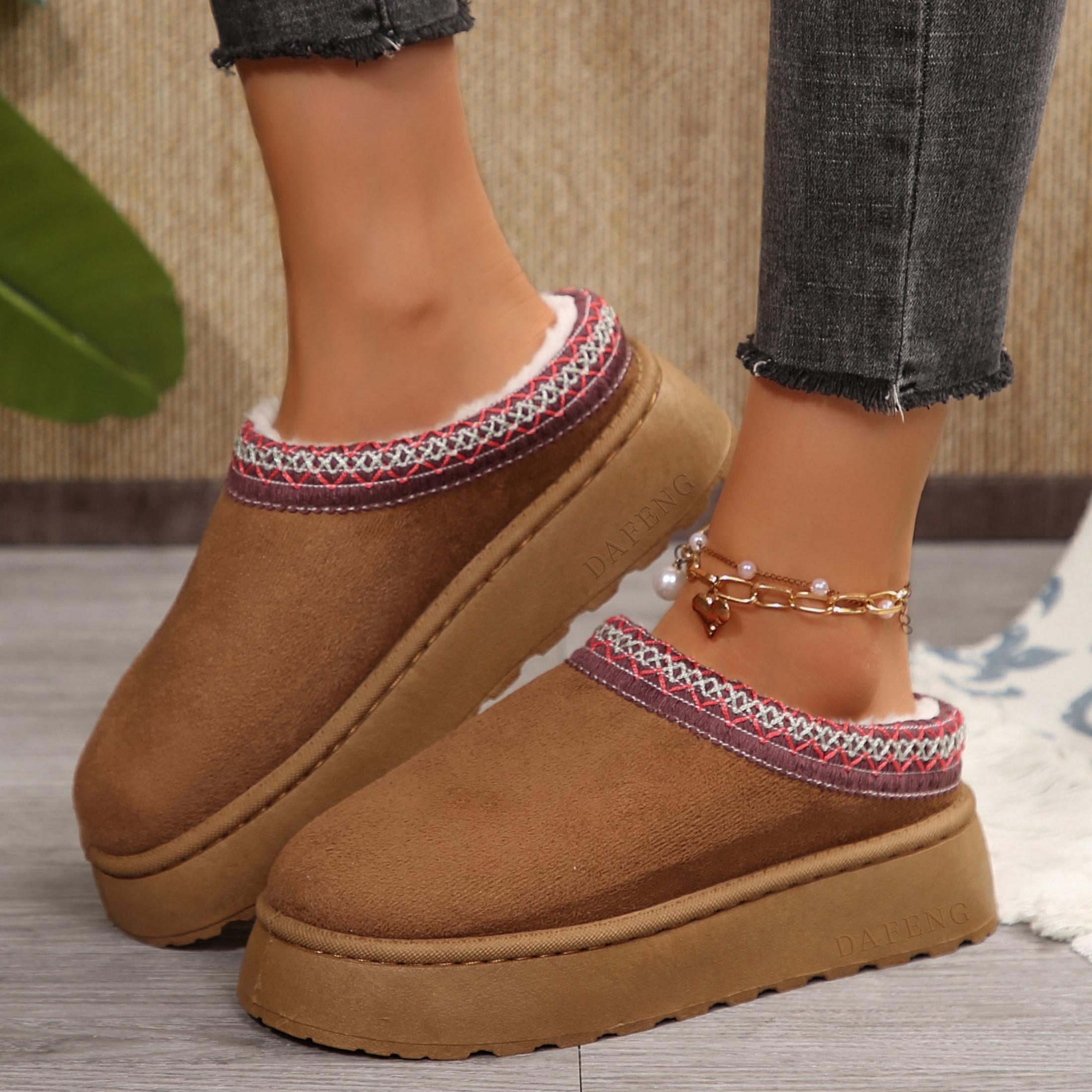Women's Slippers Platform Mini Boots Short Ankle Boot Fleece Lined Sneakers House slippers Anti-Slip Boot For Outdoor Women's Slippers Platform Mini Boots Short Ankle Boot Fleece Lined Sneakers House slippers Anti-Slip Boot For Outdoor