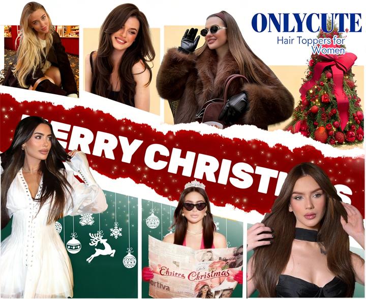 ONLYCUTE Wavy Hair Toppers for Women Synthetic 22 inch Hair Piece Natural Breathable Invisible hair topper for Daily Party Use