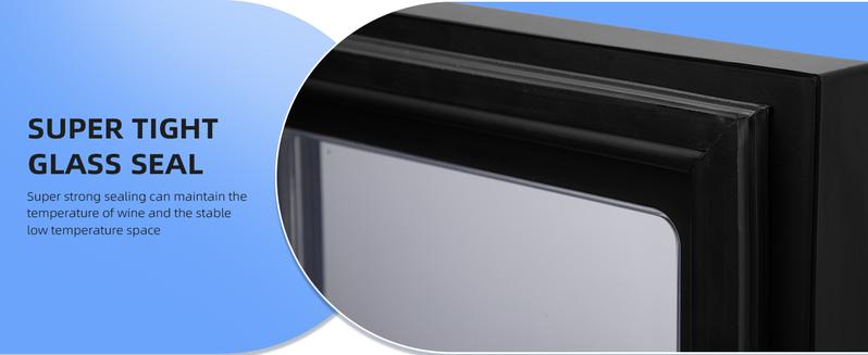 Antarctic Star 0.6Cu. Ft. Freestanding Wine Cellar,  mini  fridge,4-Bottle Red Wine with 6-Can Beer Refrigerator, Quiet Compressor, LED Light and Display, 40-61 ℉, Black