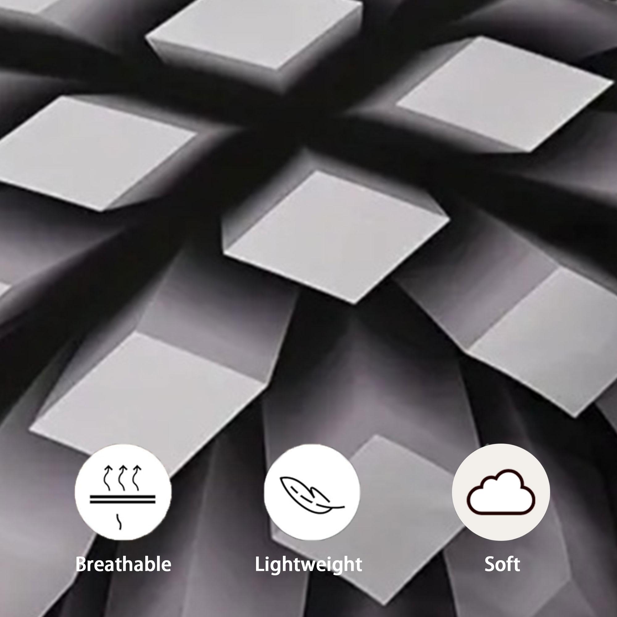 3D Block Theme Reversible Bedding Set, Soft Polyester Duvet Cover and Pillowcase, Bedroom Decoration, Comfortable and Stylish, Modern Bedding Set