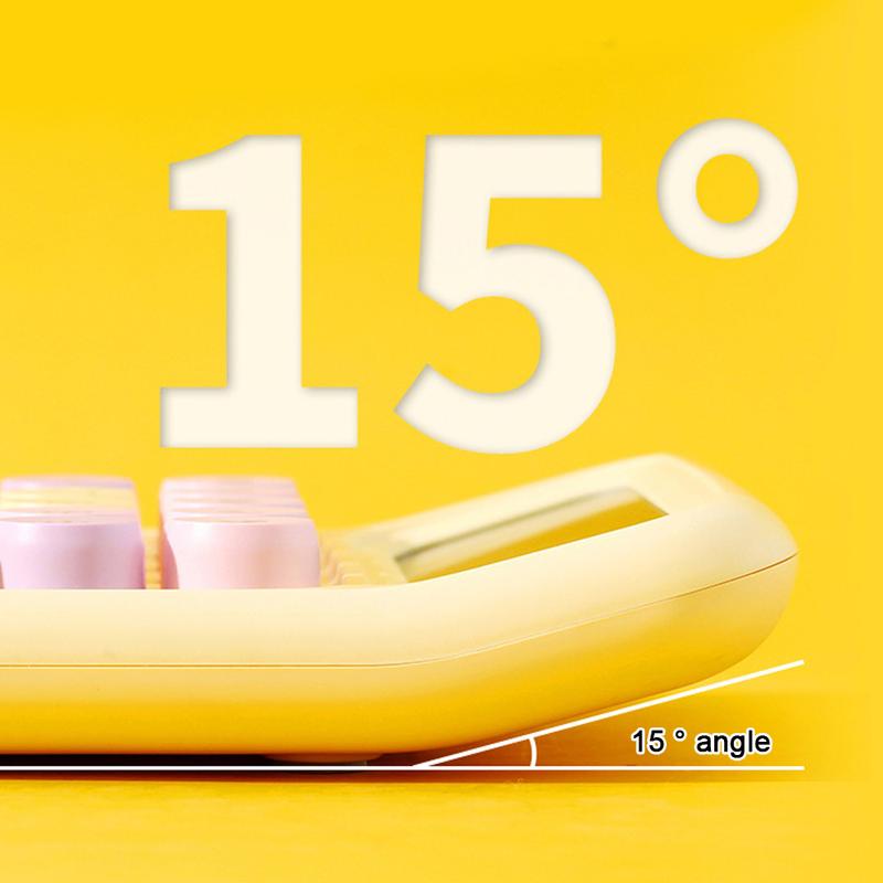 Colorful Keyboard Calculator, 1 Count Round Mechanical Keyboard Desktop Calculator with Display, Accounting Supplies for School Student Office (Batteries Not Included)