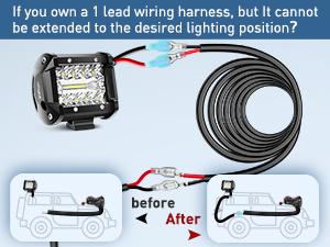 Nilight 2PCS 16 AWG 10 Feet Wiring Harness Extension Kit for LED Work Light Bar Led Pods Off Road Lights Driving Fog Light Boat Lighting Rubber Electric  dealsforyoudays