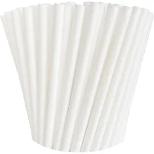 100 Pack Paper Straws White Biodegradable co-Friendly Drinking Bulk for Party Supplies, Bridal/Baby Shower, Birthday, Mixed Drinks, Weddings, Restaurant, Food Service, Drink Stirrer
