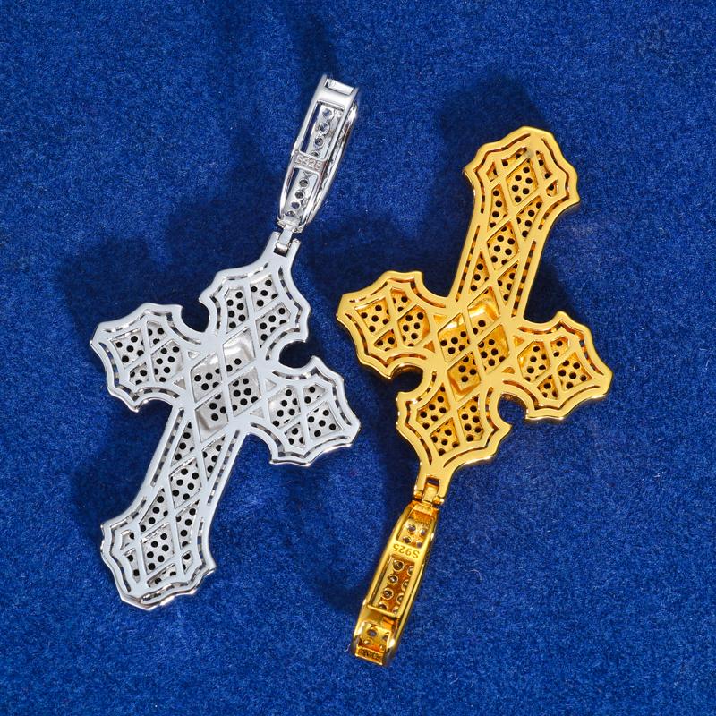 【#P697】Cross Pendant UCCIYO S925 Sterling Silver Synthetic Moissanite Pendant Necklace for Women Men Hip Hop Jewelry Gift