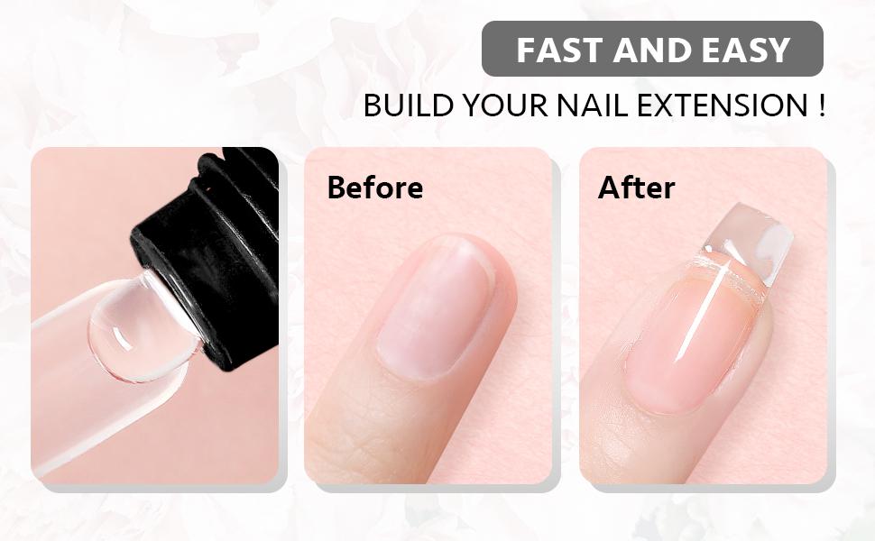GAOY Poly Gel, 60g Nail Extension Gel, Clear Builder Gel Nail Enhancement Gel for Beginner & Professional Nail Art Salon DIY at Home