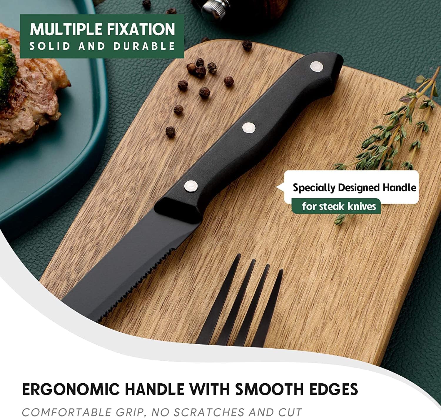 24/48-Piece Silverware Set with Steak Knives Mirror Finished Utensil Sets for 4/8 Stainless Steel Tableware Cutlery Set Utensil Sets for Kitchen Dinnerware 24/48-Piece Silverware Set with Steak Knives Mirror Finished Utensil Sets for 4/8 Stainless Steel Tableware Cutlery Set Utensil Sets for Kitchen Dinnerware