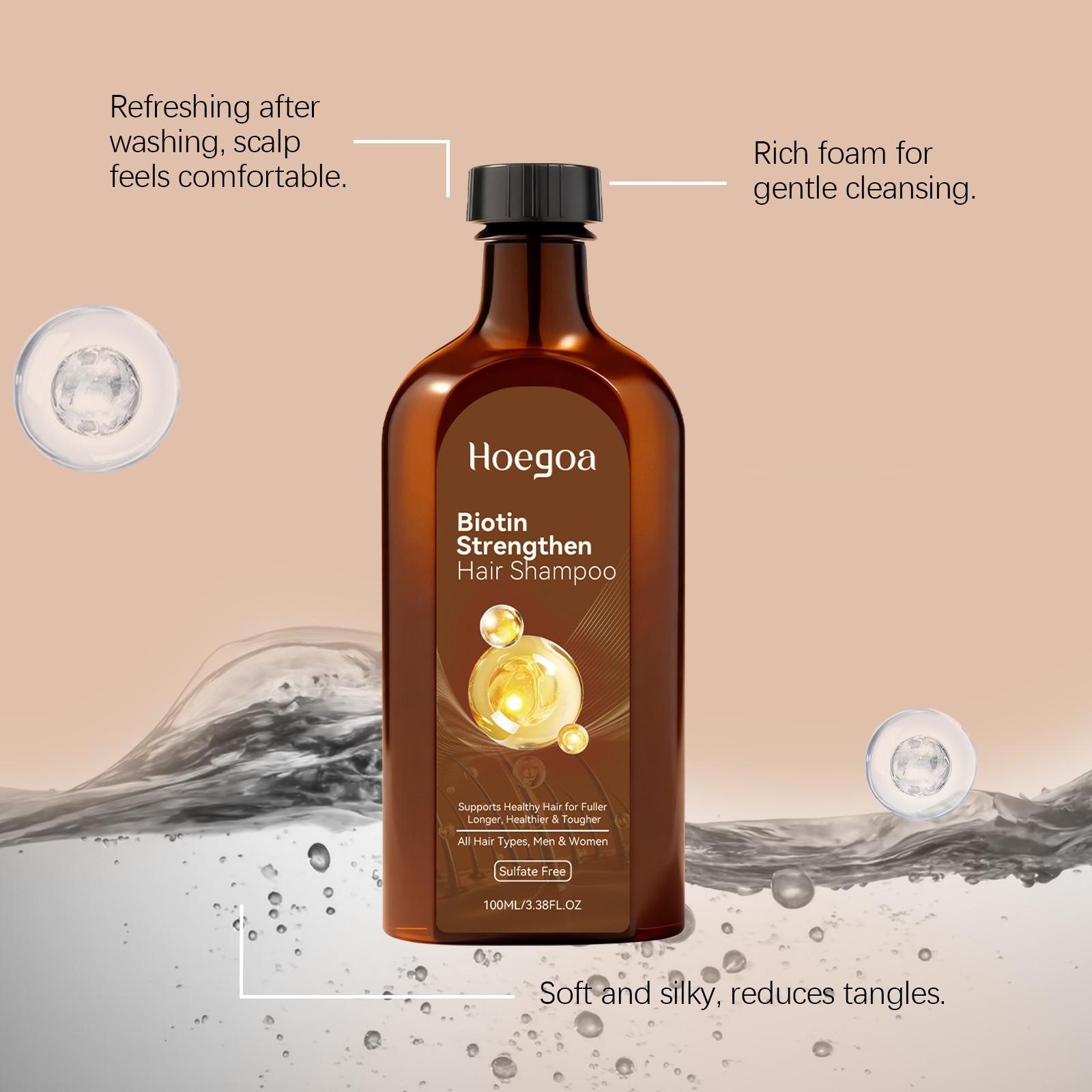 Biotin Shampoo Gentle Hair Cleansing, Volumizing Texture Nourishing Scalp, Refreshing Moisturizing Shampoo, Softening & Hydrating Formula