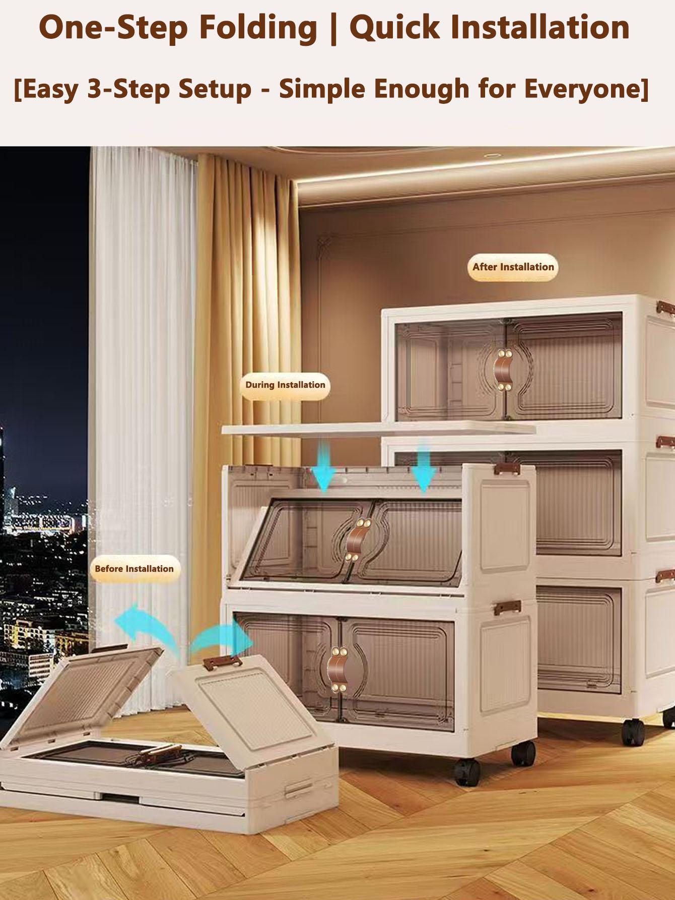 Foldable Storage Box Organizer, Durable Storage Organizer, Home Use Toy & Snack Cabinet, Clothes Organizing Bin, Large Capacity Space-Saving Solution