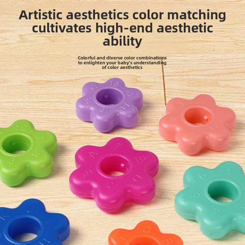 Explosive Rainbow Rotating Tower Flower Rotating Fun Stacking High Collar Early Education Puzzle Baby 6-Month Toy