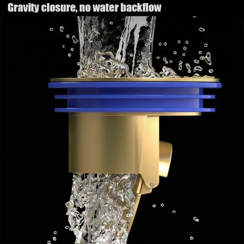 Copper Material Anti-Odor Drainage Device, Shower Drain Backflow Prevention Valve, Single Direction Drain Filter, Bathroom & Kitchen Odor Control