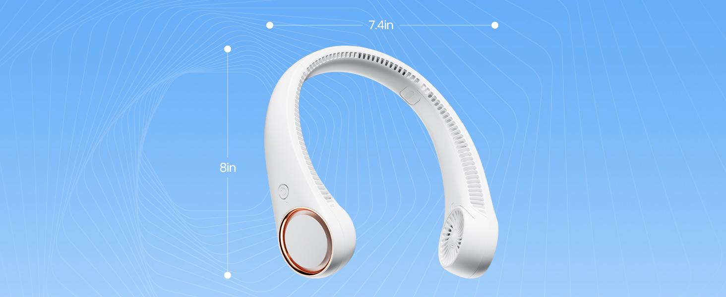 Hands Free Neck Fan, Sports, Travel, Office, Rechargeable, Bladeless Cooling Technology, Wearable Headset Design,Up to 8 Hours of Battery life, Comfortable to Wear
