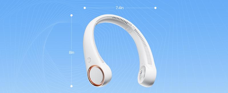 Hands Free Neck Fan, Sports, Travel, Office, Rechargeable, Bladeless Cooling Technology, Wearable Headset Design,Up to 8 Hours of Battery life, Comfortable to Wear