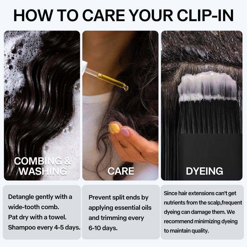 Mscoco Clip In Human Hair Extensions invisible And Seamless Yaki Straight/ Body Wave/ Silky Straight Real Human Hair Clip In Quick Weave No Salon Needed 7pcs/pack Easy To Install