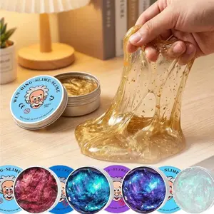 New Stress Relief Toys Old Man Liquid Squishy Transparent Crystal Slime Fluffy Foam Putty Kids Safe Bouncy Stretchy Color Slime