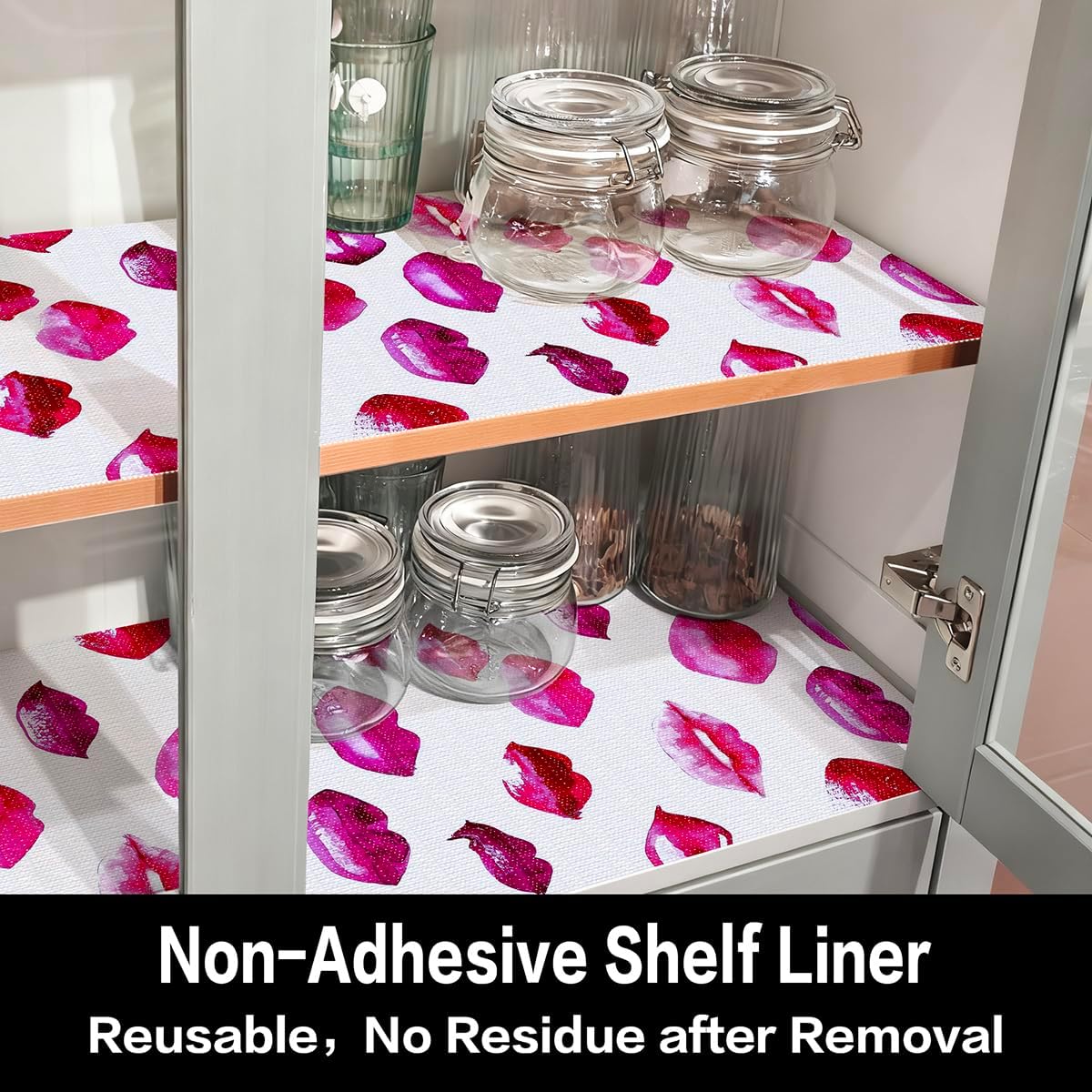 Shelf Liner Non-Adhesive Drawer Liner for Dresser Non-Slip Cabinet Liners Lip Print Shelf Paper Easy to Clean Cupboard Drawer Liners for Kitchen Shelves (11.8" W x 118.1" L) Shelf Liner Non-Adhesive Drawer Liner for Dresser Non-Slip Cabinet Liners Lip Print Shelf Paper Easy to Clean Cupboard Drawer Liners for Kitchen Shelves (11.8" W x 118.1" L)