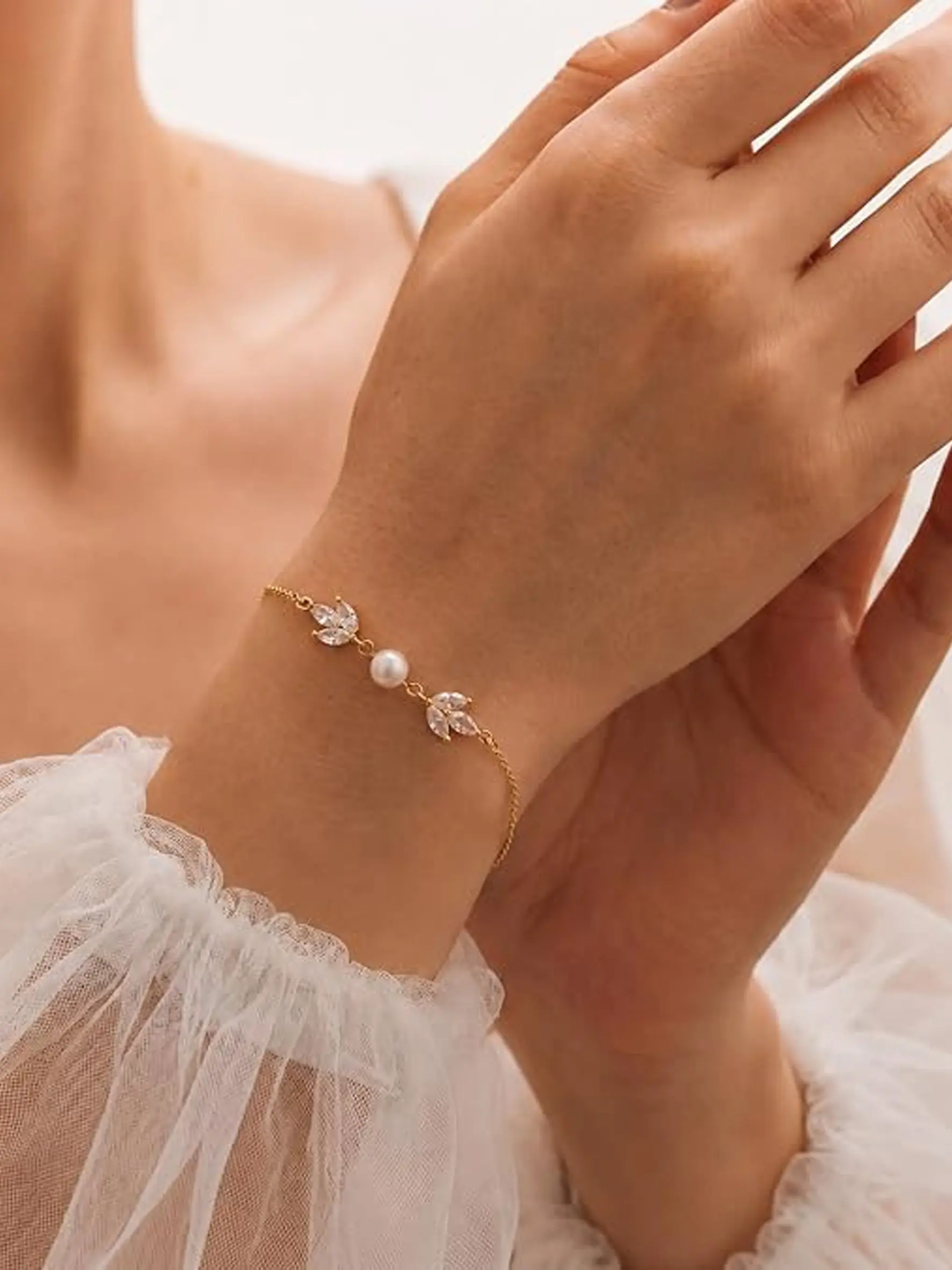 Women's Bracelet, Elegant Cubic Zirconia Cz Accent, Bridesmaid Jewelry, Prom Bracelet, Bride Wedding Bracelet