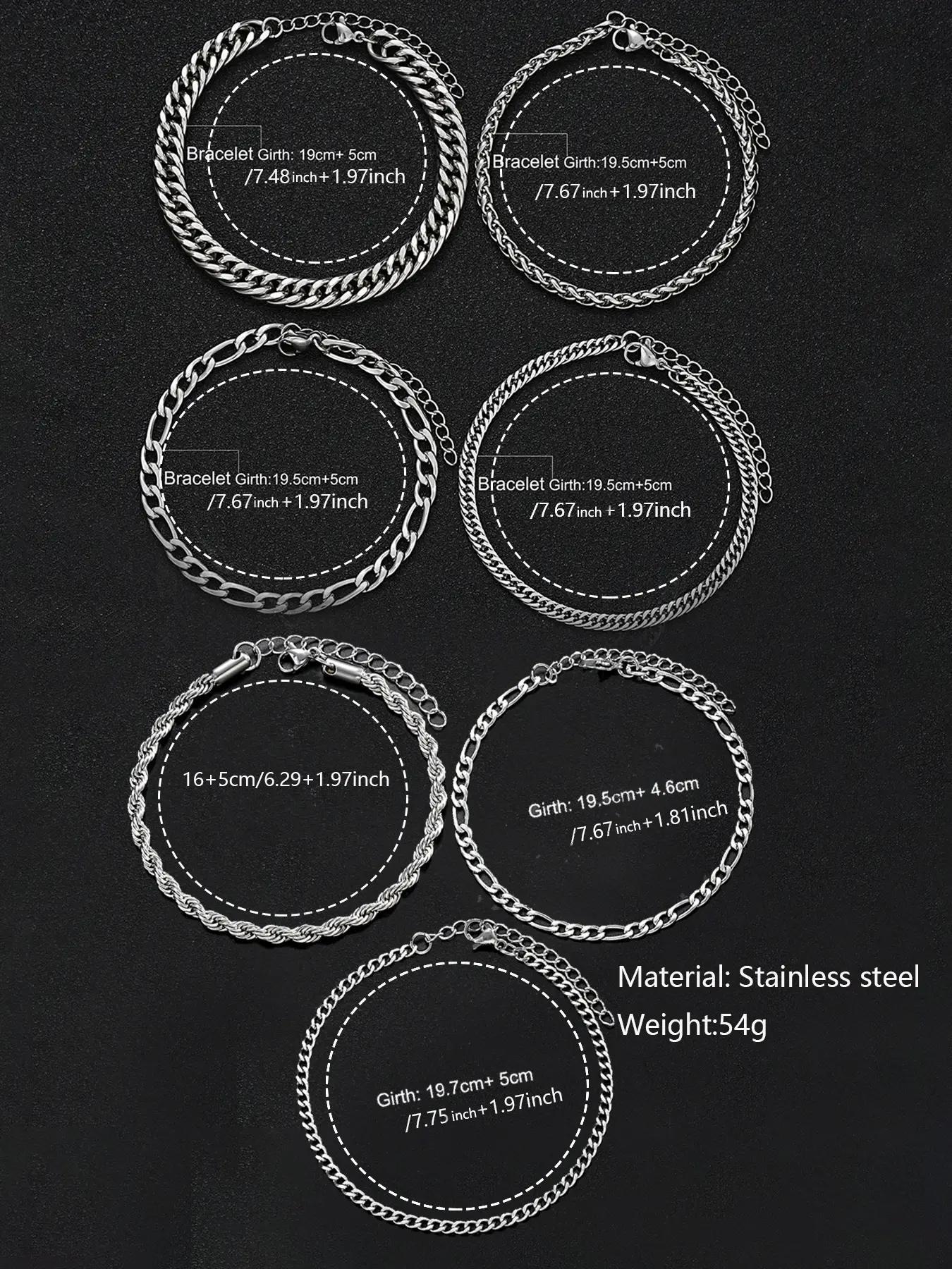 Men's Simple Plain Stainless Steel Link Chain High Quality Bracelet, Casual Fashionable Jewelry for Party, Daily Clothing Decor, Trendy All-match Elegant Jewelry Bracelet for Birthday Gift Couples Gifts, Stackable Bracelets Stack, Snake Chain Bracelet