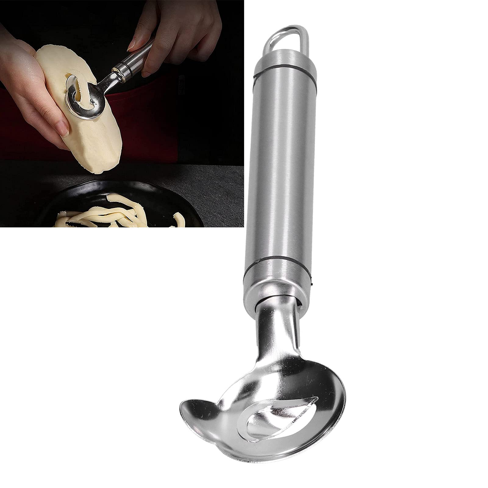 Professional Stainless Steel Peeler – Vegetable/Noodle Cutter & Scoop with Ergonomic Grip (Multi-Function Kitchen Tool, Dishwasher Safe & Rustproof)