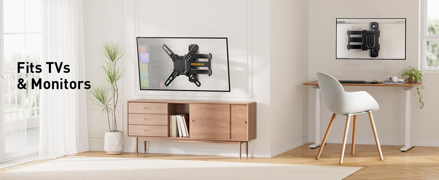 Full Motion TV Wall Mount for 13–42 Inch Flat or Curved TVs and Monitors up to 55 lbs, Articulating Arm TV Bracket with Swivel, Tilt & Extension, Max VESA 200x200mm#TikTokShopBlackFriday
