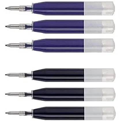6 Genuine  Black and Blue Rollerball Refills [Bulk Packing] for Sheaffer , , Roadster,Vice, Penatia Gelicious &  Pens, 3 Black & 3 Blue Refills (Bulk Packed)
