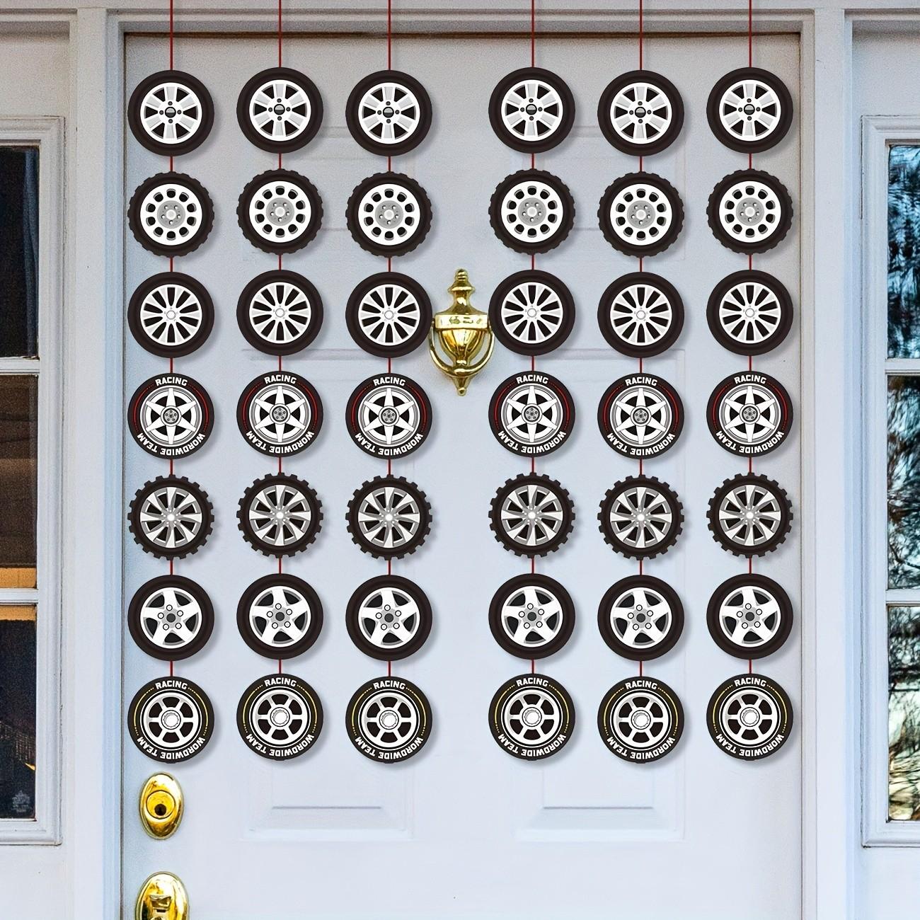 Race Car Party Decorations, Racing Car Party Banner, Wheel Tire Garland, Car Tyre Paper Cutouts, Birthday Party Favors, Classroom Supplies