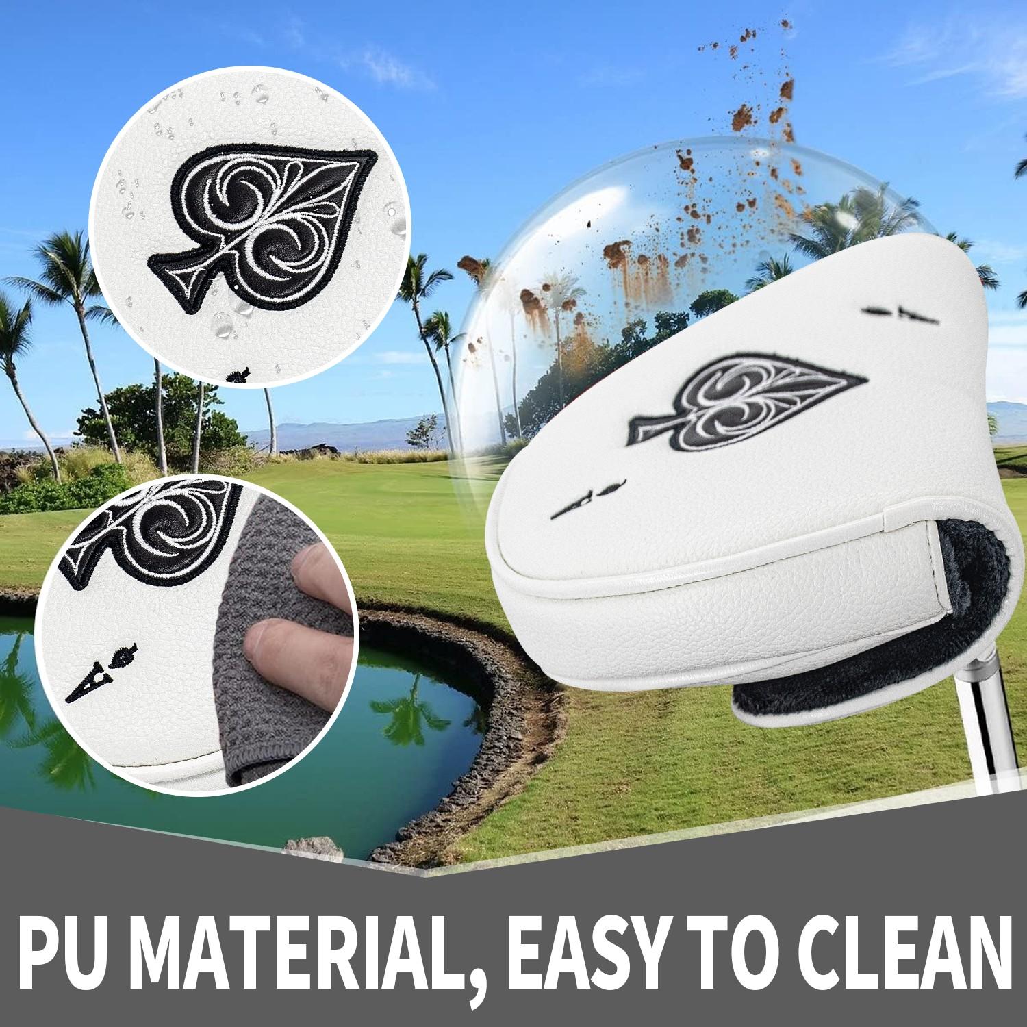 Poker Ace of Spades Golf Putter Cover, Durable Mallet Putter Headcover, Soft Lined Golf Club Protector, Stylish Golf Accessory, Perfect Gift