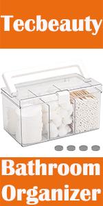 2 Slot Cotton Swab Ball Qtip Holder Jar Plastic Container Dispenser Box with Hinged Lid for Bathroom Home Storage Organizer